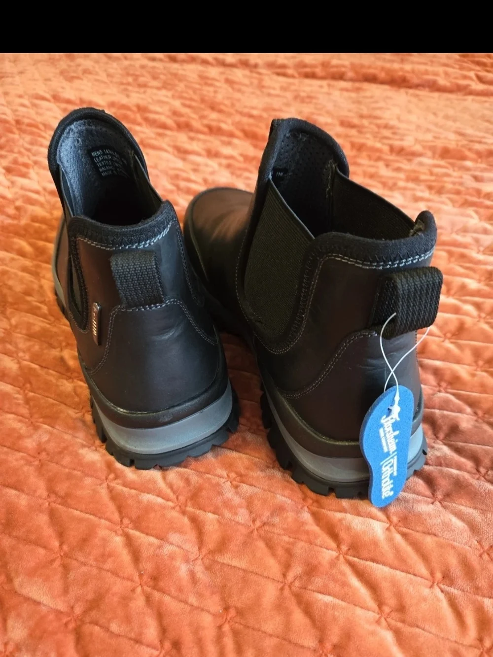 Men's Black Slip-On Florsheim 11m NWT Rugged Chelsea Boots Original LeatherClean